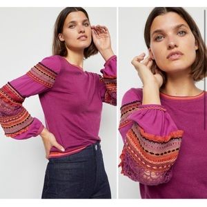 Anthropologie Bi-nk Emeryl Lace Pullover